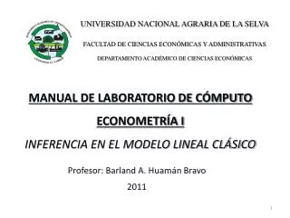 manual de laboratorio de c mputo econometr a i inferencia en el modelo lineal cl sico