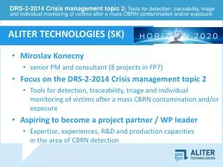 Miroslav Konecny senior PM and consultant (8 projects in FP7)
