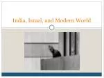 India, Israel, and Modern World