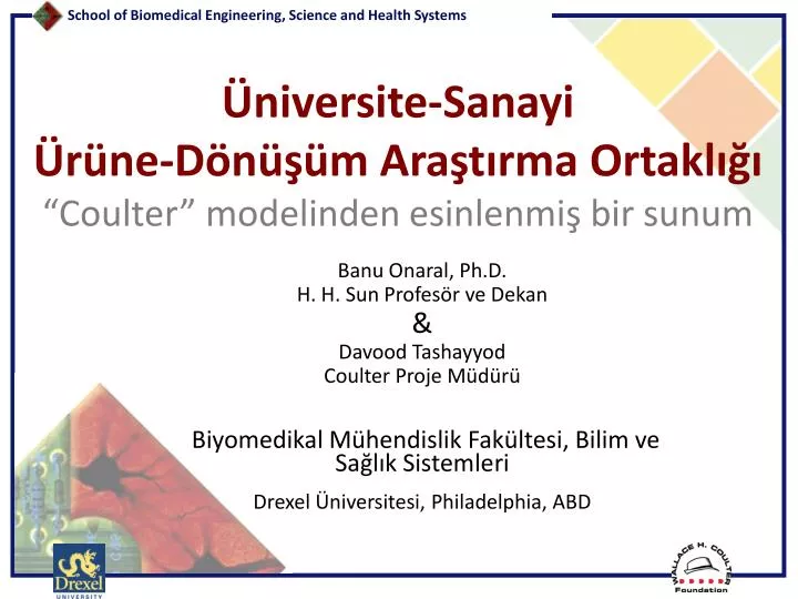 niversite sanayi r ne d n m ara t rma ortakl coulter modelinden esinlenmi bir sunum