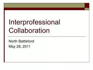 Interprofessional Collaboration