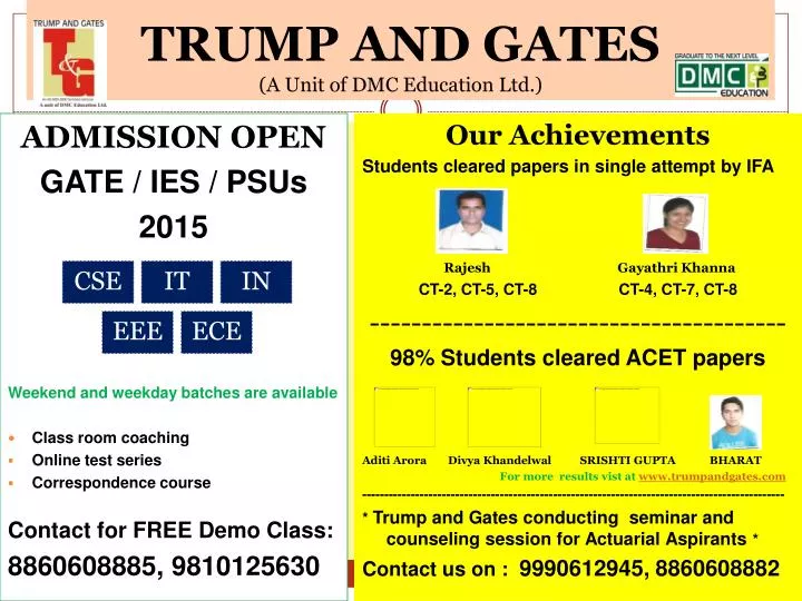 trump and gates a unit of dmc education ltd