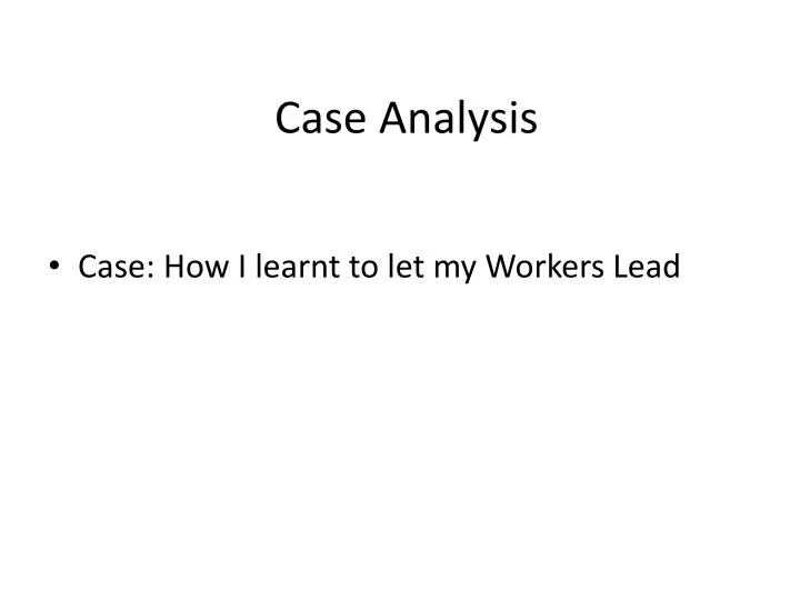 case analysis