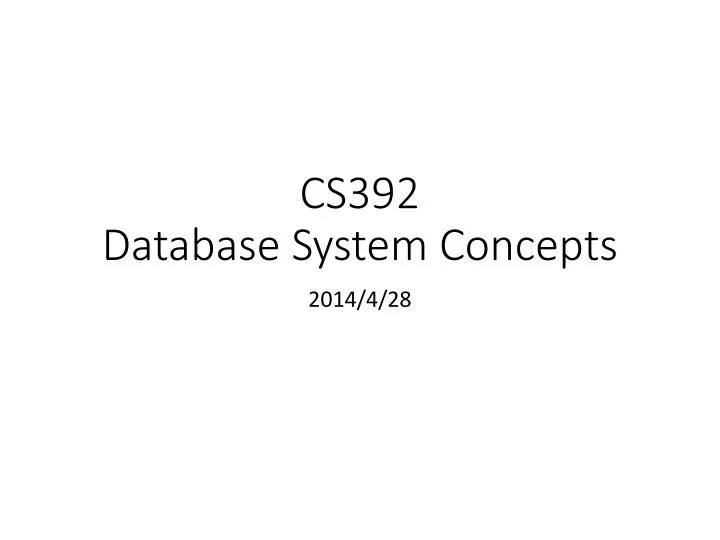 cs392 database system concepts