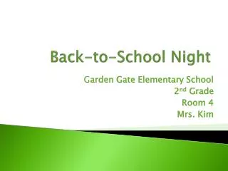 Back-to-School Night