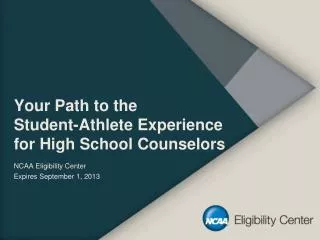 Your Path to the Student-Athlete Experience for High School Counselors