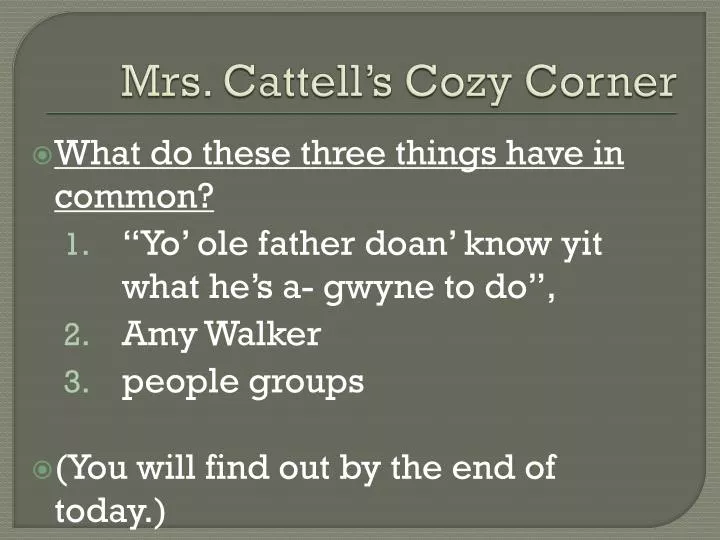mrs cattell s cozy corner