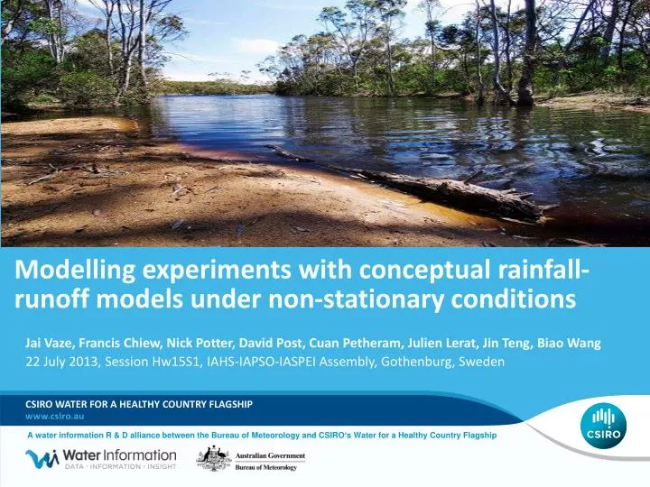 modelling experiments with conceptual rainfall runoff models under non stationary conditions