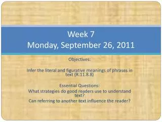 week 7 monday september 26 2011