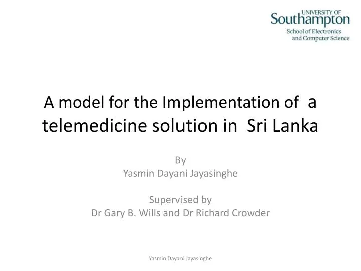 a model for the implementation of a telemedicine solution in sri lanka
