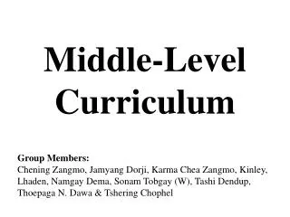 Middle-Level Curriculum