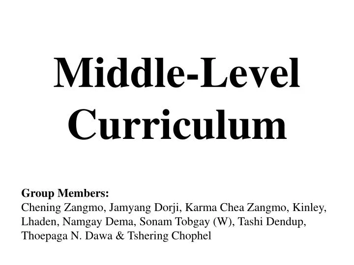 middle level curriculum