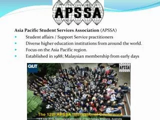 Asia Pacific Student Services Association (APSSA )