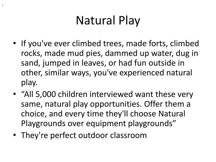 natural play