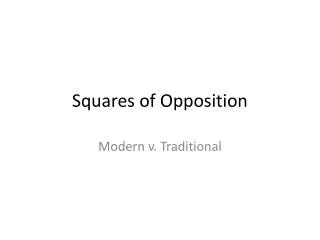Squares of Opposition