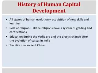 history of human capital development