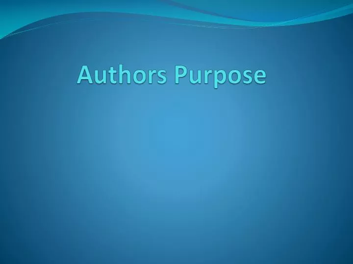 authors purpose