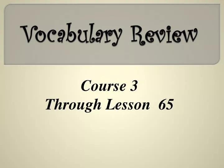 vocabulary review