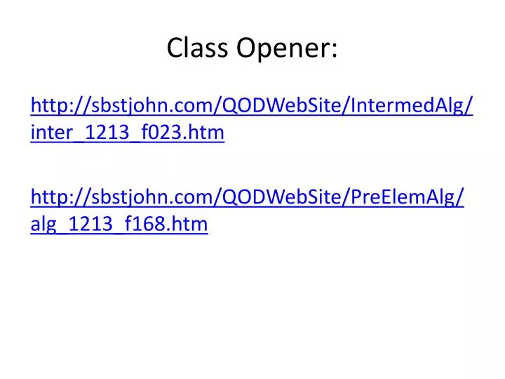 class opener