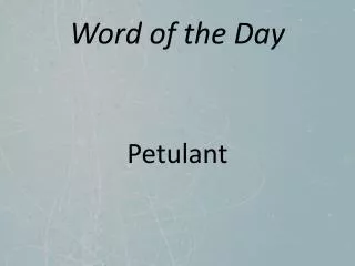 Word of the Day