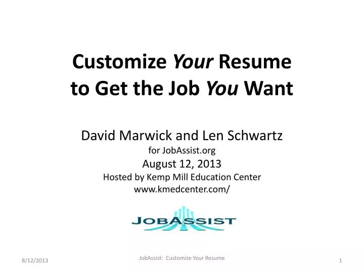 customize your resume to get the job you want