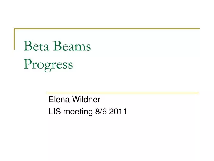 beta beams progress