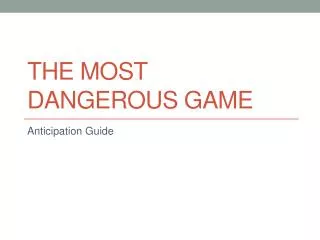 the most dangerous game