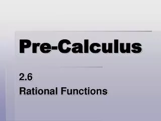 Pre-Calculus