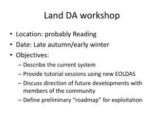Land DA workshop