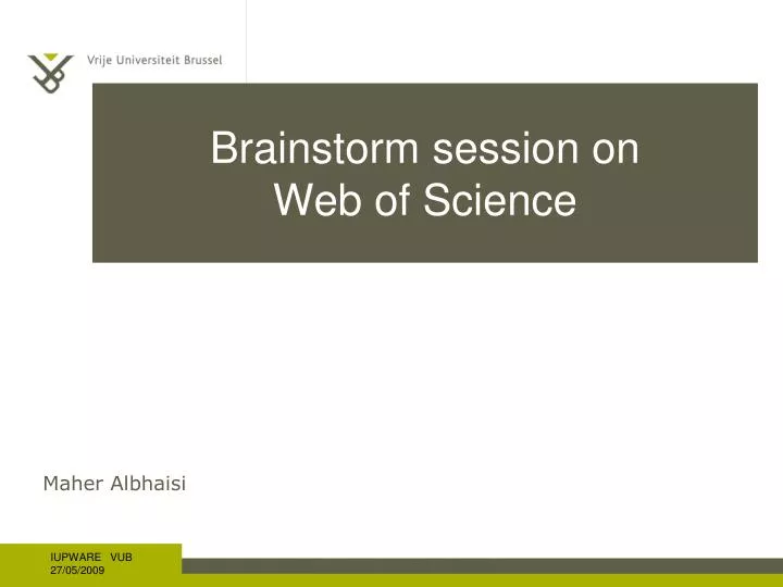 brainstorm session on web of science