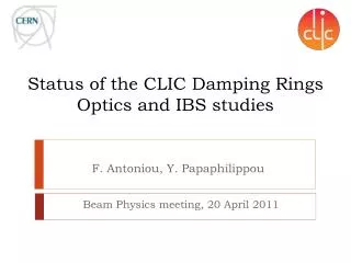 Status of the CLIC Damping Rings Optics and IBS studies