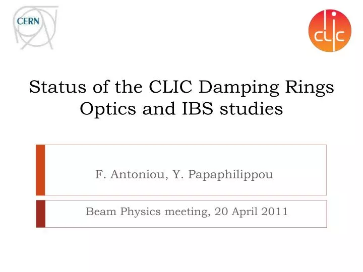 status of the clic damping rings optics and ibs studies