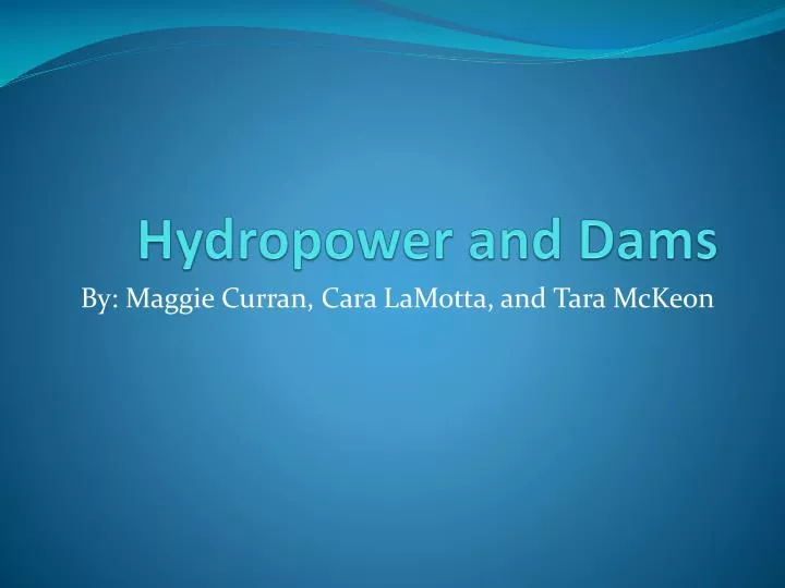 hydropower and dams