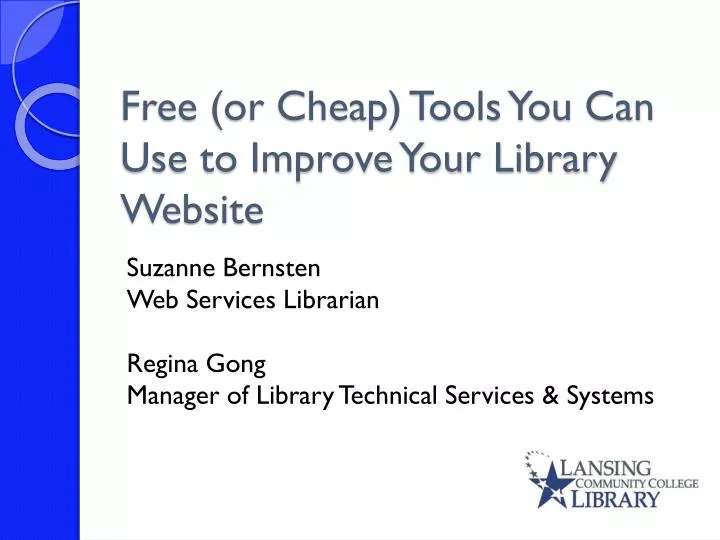 free or cheap tools you can use to improve your library website