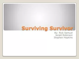 Surviving Survivor