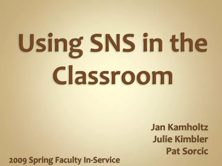 using sns in the classroom