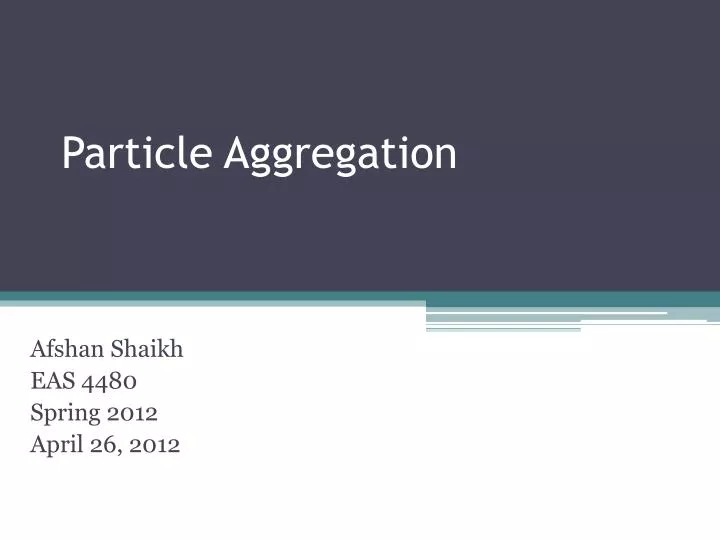 particle aggregation