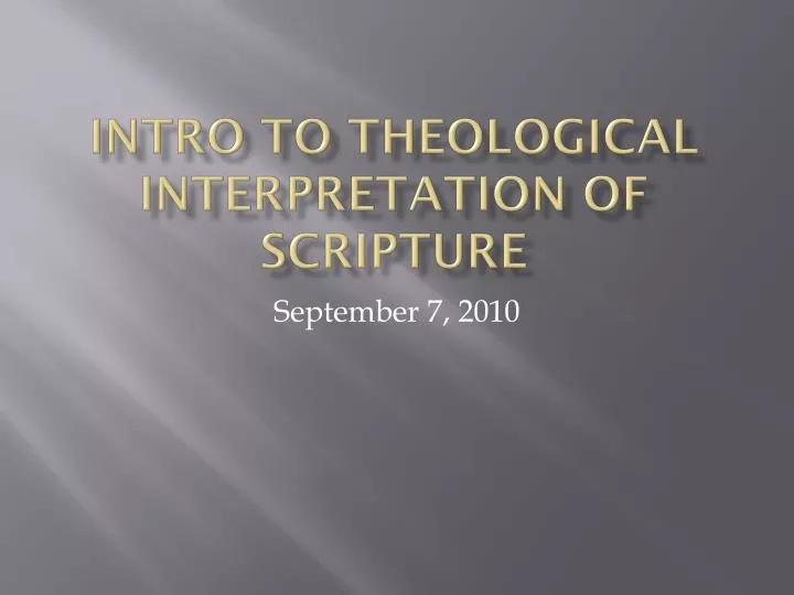 intro to theological interpretation of scripture