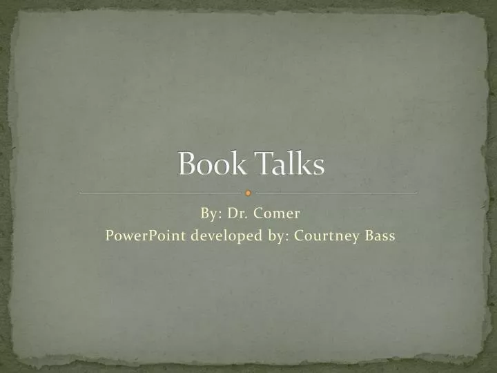 book talks