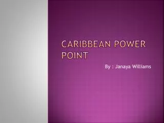 Caribbean power point