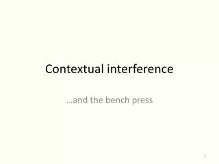 Contextual interference