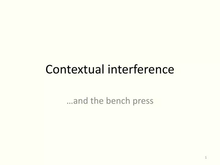 contextual interference