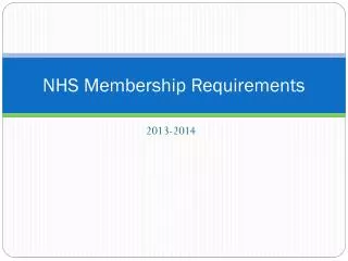 NHS Membership Requirements
