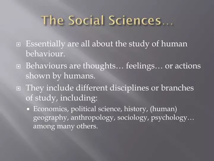 the social sciences