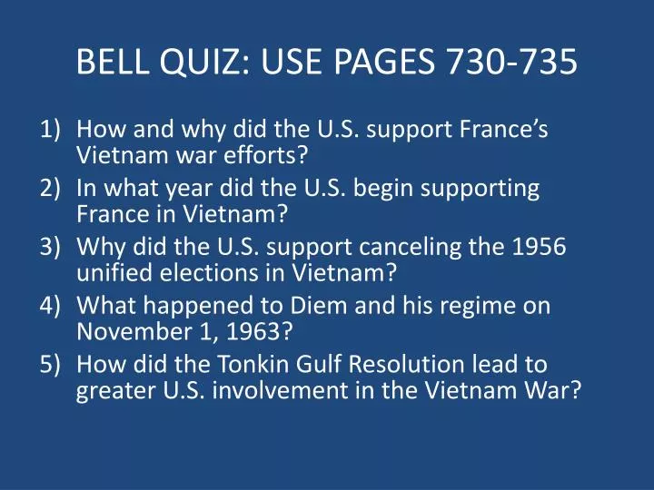 bell quiz use pages 730 735