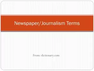 Newspaper/Journalism Terms