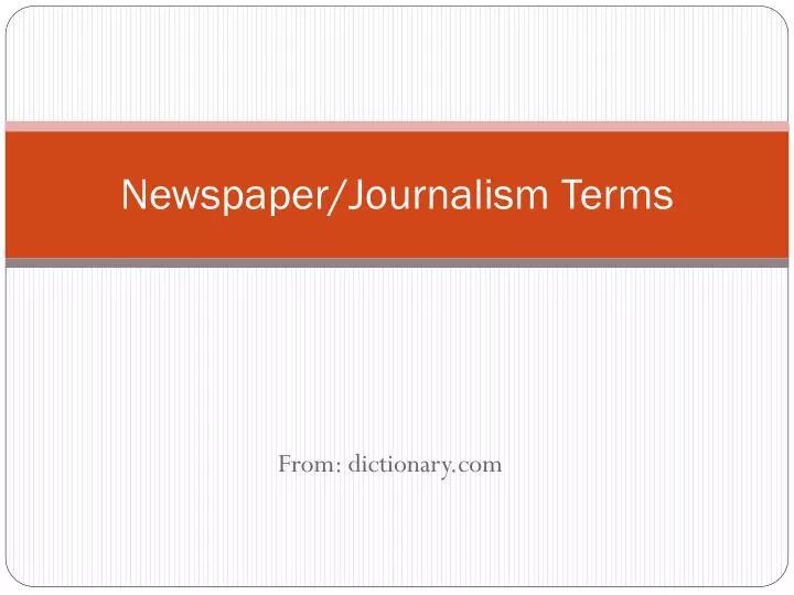 newspaper journalism terms