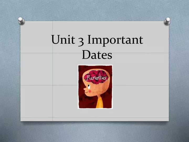 unit 3 important dates