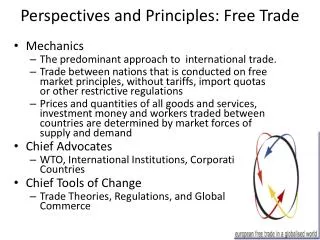 Perspectives and Principles: Free Trade