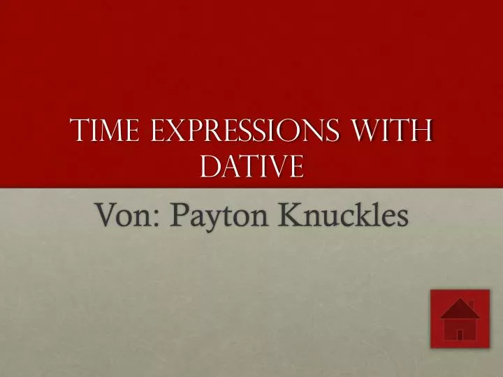 time expressions with dative